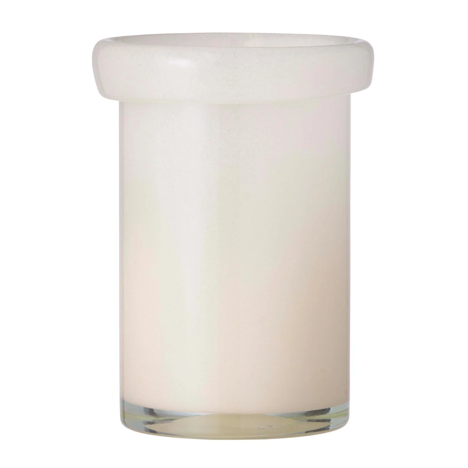 Cylinder vase med bøjet kant, creme - H18 cm