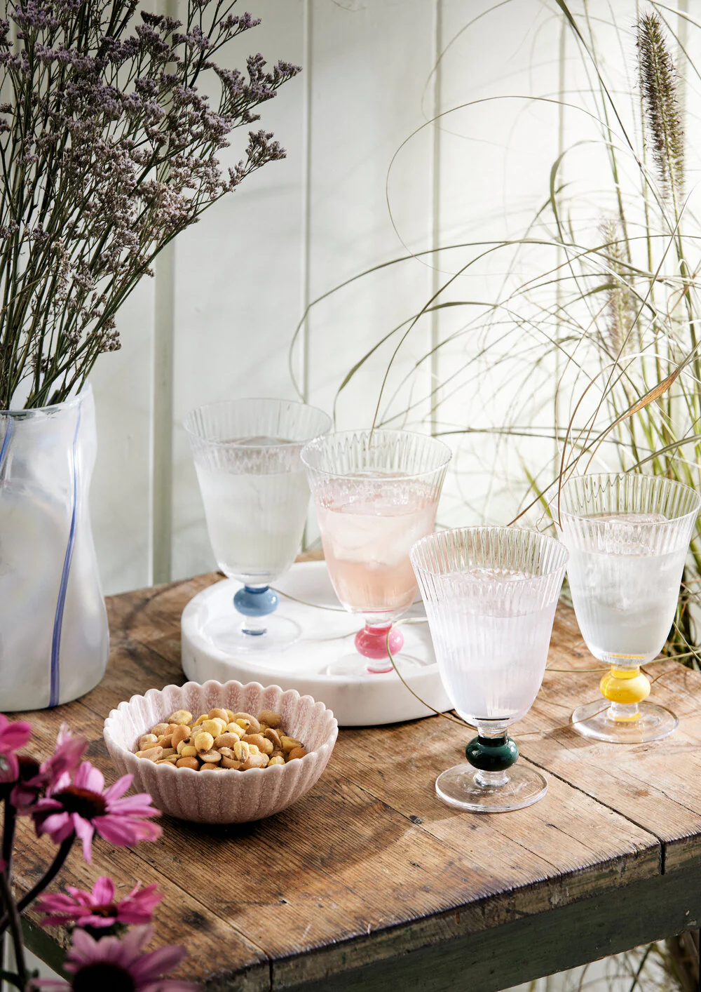 Garden drikkeglas på fod, klar/gul - H13,5 cm. - Image 3