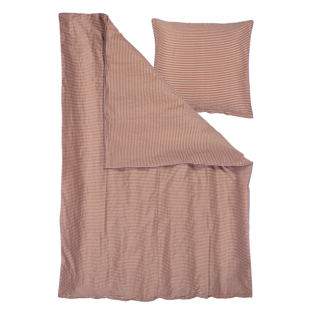 Horizontal Stripe sengetøj - amber/lilla - Image 3