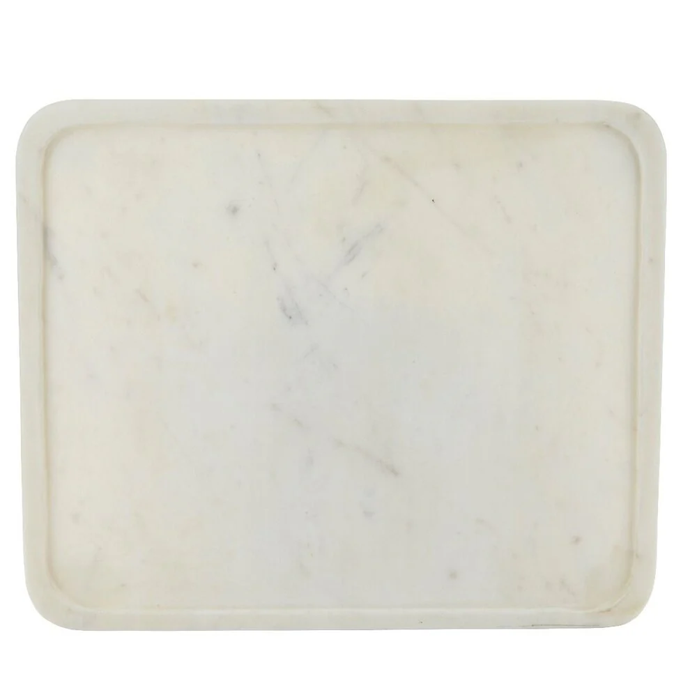 Marmor bakke m. kant marmor, hvid 25,5x30,5 cm.