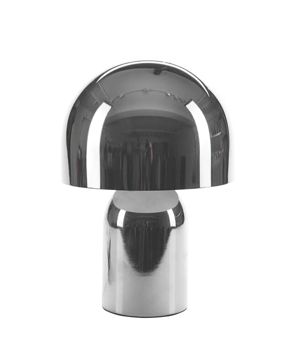 Mushroom shiny bordlampe, chrome - H30cm