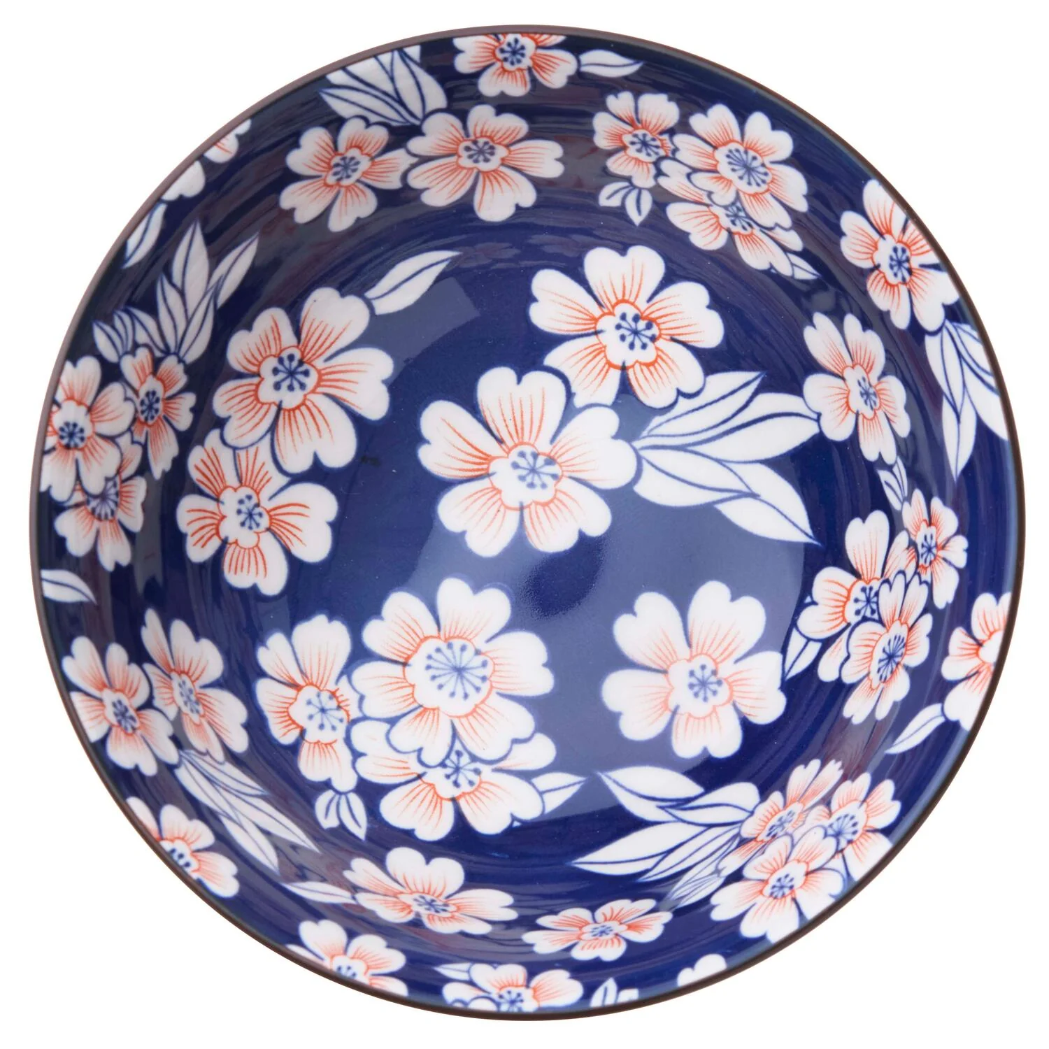 Risskål m. hvide/orange blomster - Ø12,5 cm - Image 2
