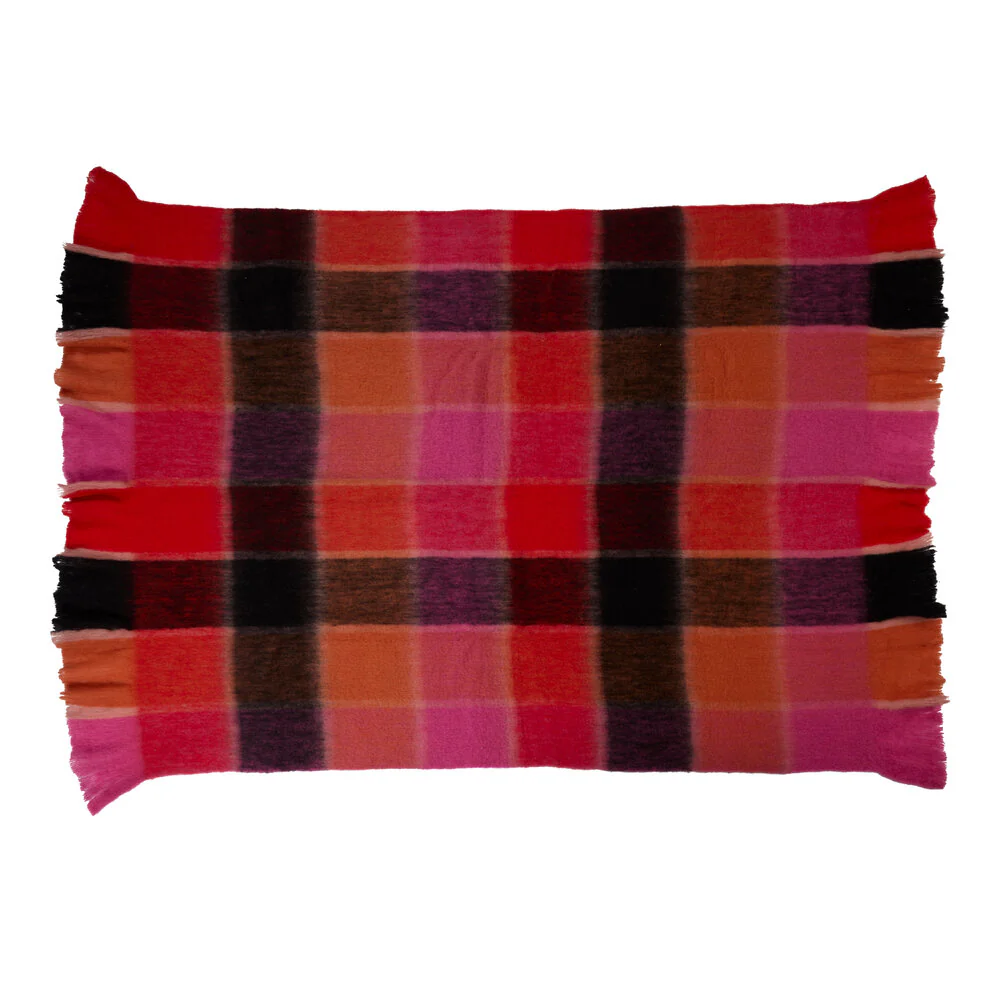 Ternet plaid, pink/lilla/orange/sort - 130x170 cm - Image 3