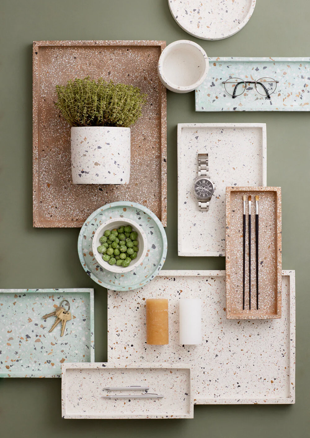 Terrazzo fad, hvid - 30x20 cm. - Image 2