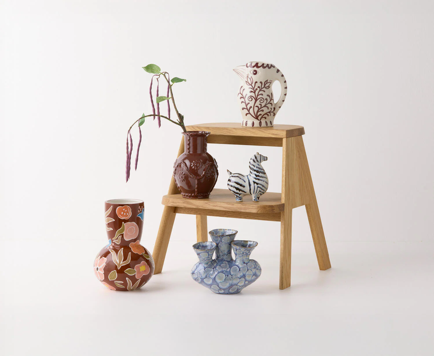 Vase med blomster embrase, fig- H24 cm - Image 3
