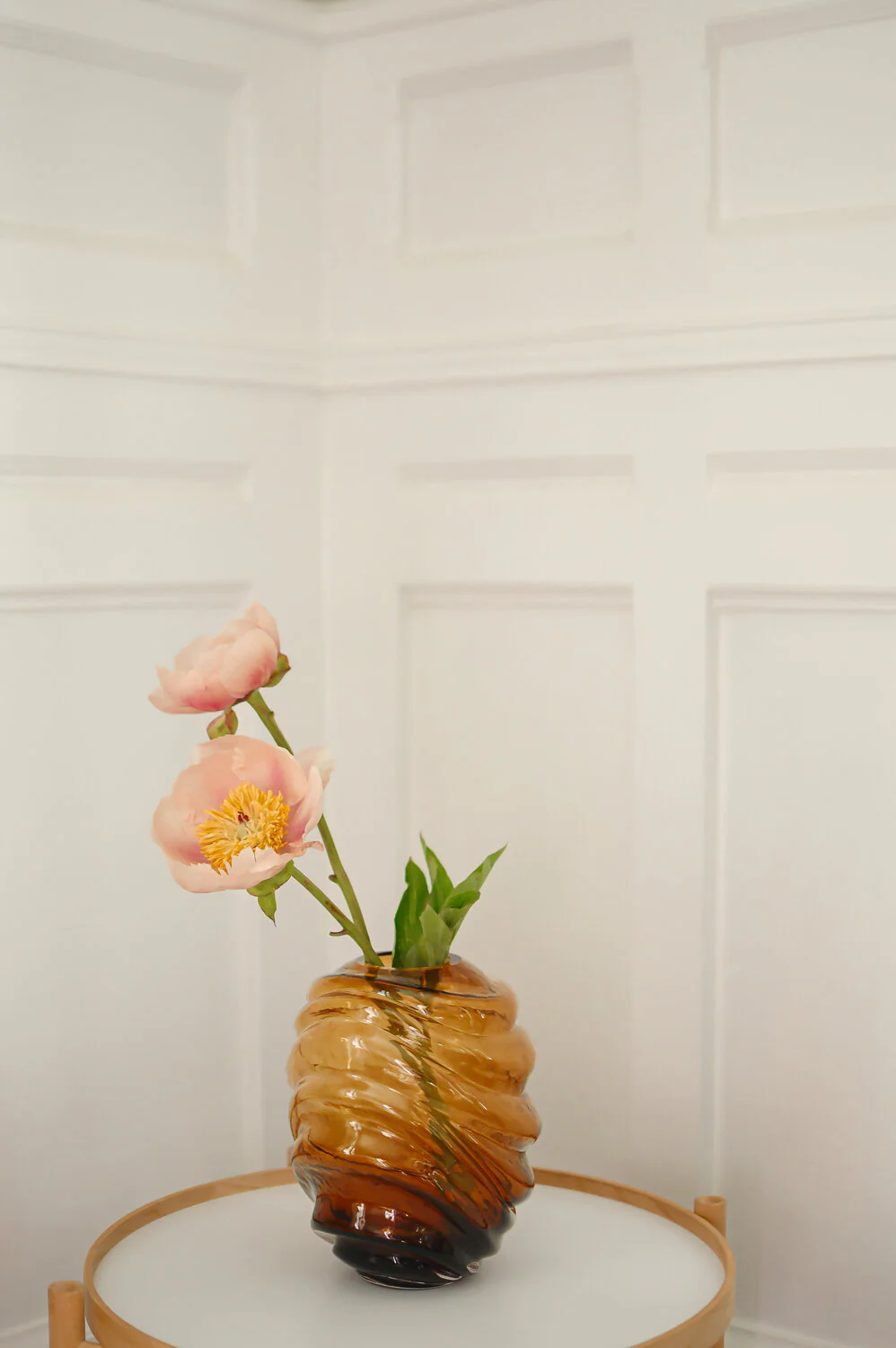 Vase med bølger, brun - H25cm - Image 2