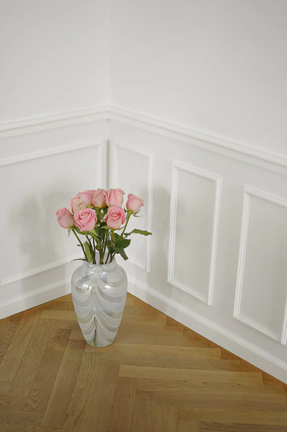 Vase med brede swirl striber, perlemor - H35 cm. - Image 4