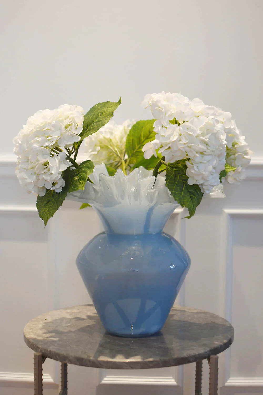 Vase med flæse kant, lyseblå - H37cm - Image 2