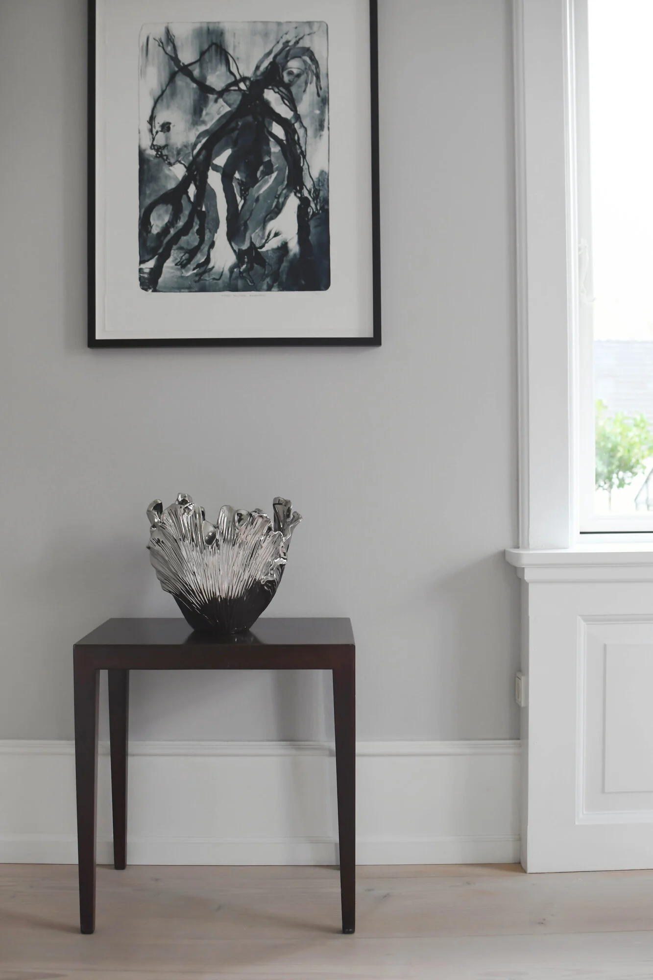Vase, sølvfarvet - H24,5 - Image 2