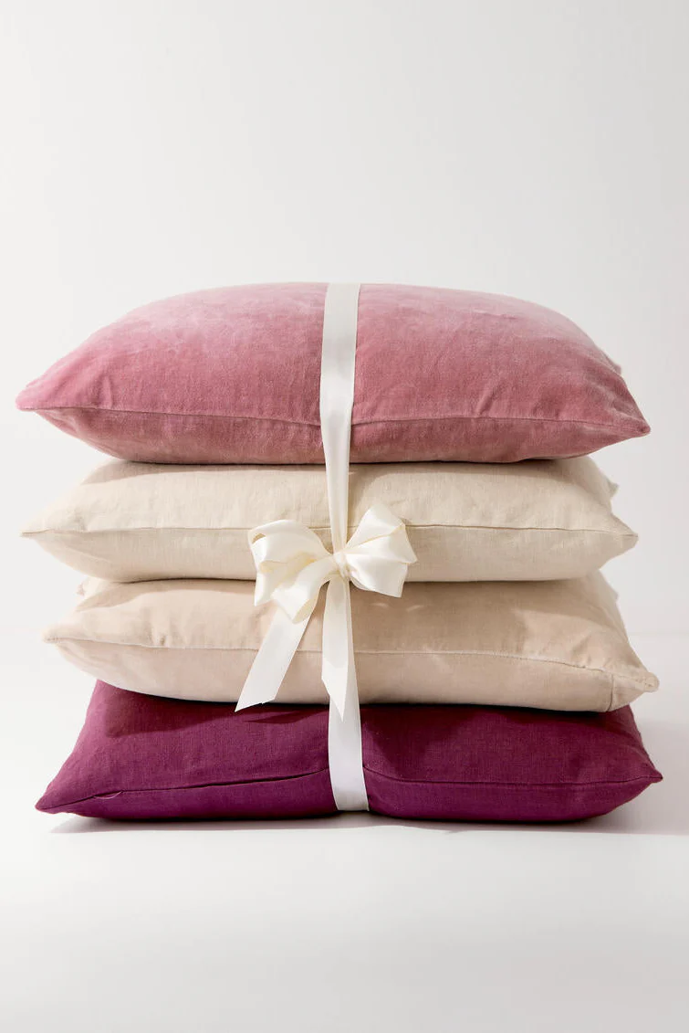 Velour pude, beige - 50x50cm - Image 2