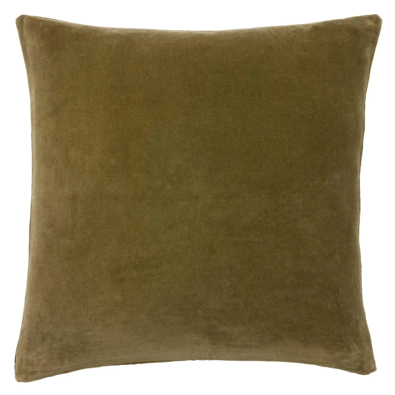 Velour pude, oliven grøn - 50x50cm
