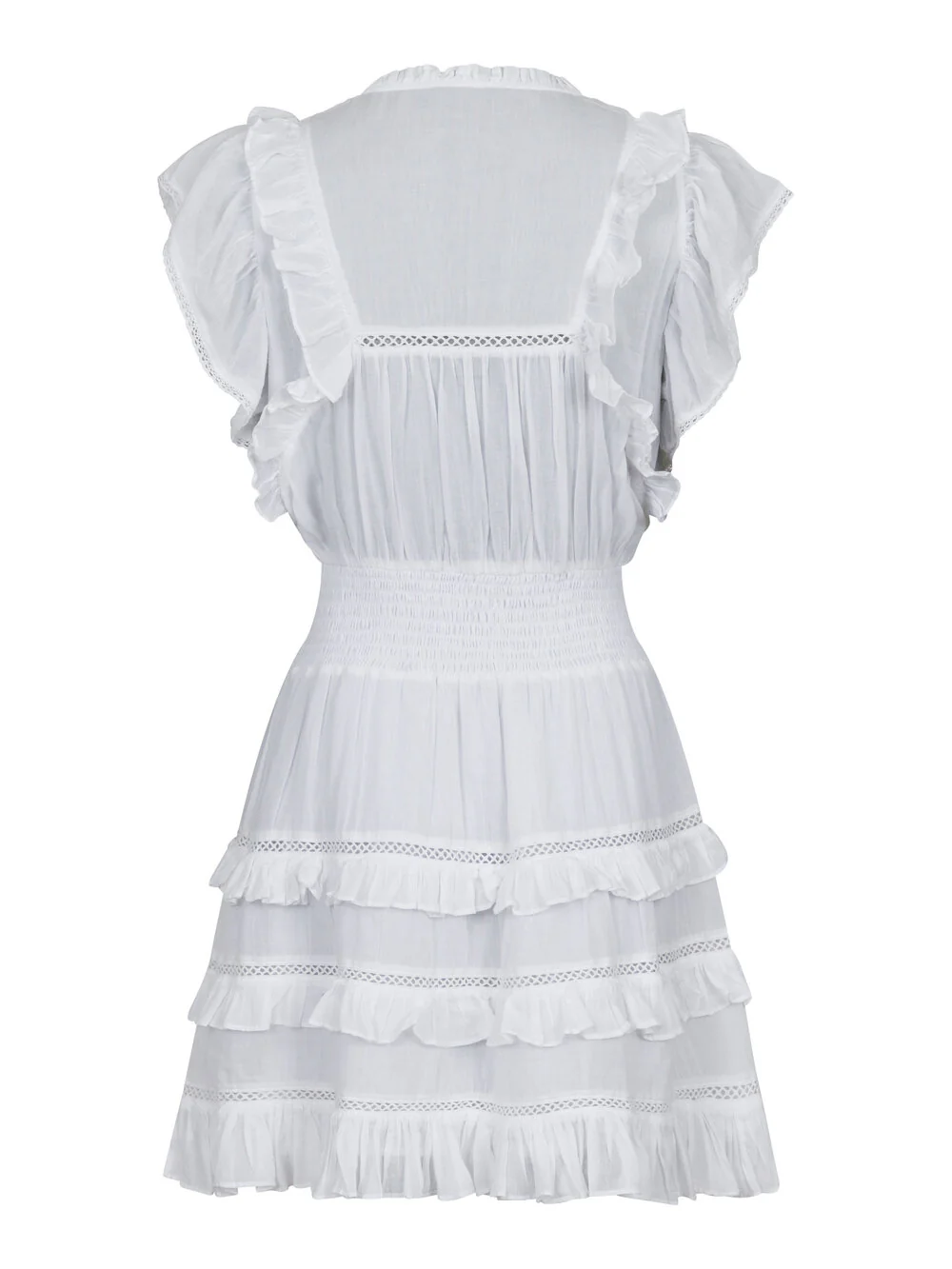 Maya Voile kort kjole - White - Image 2