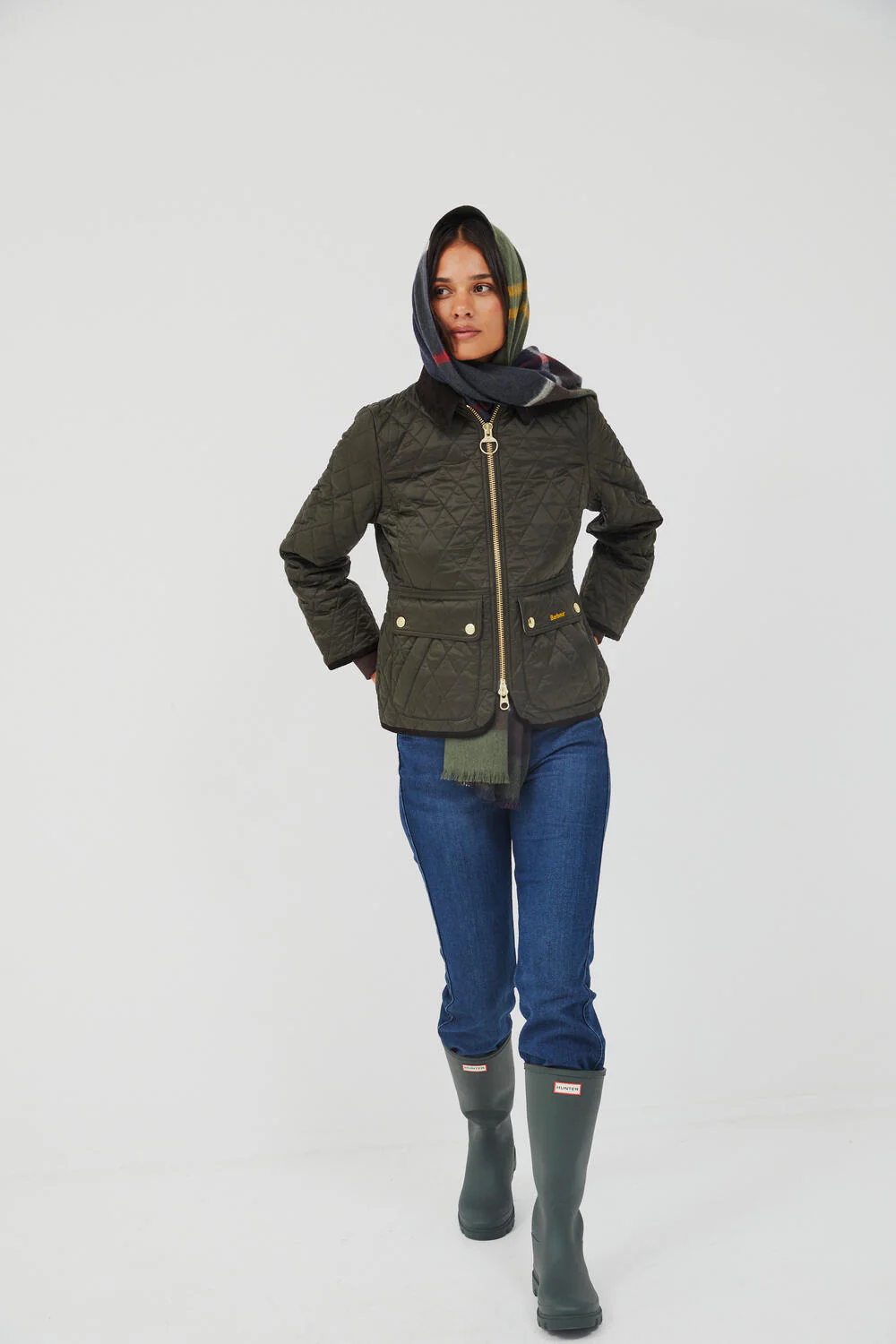 Fitted Beadnell Quilted jakke - Sage - Image 4