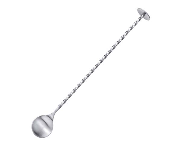 Longdrink-ske snoet, mat stål - L: 25,4 cm.