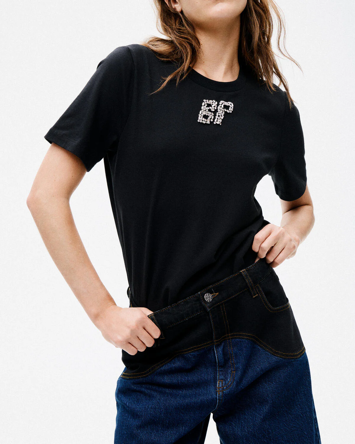 Jawo t-shirt - Black Rhinestones - Image 3