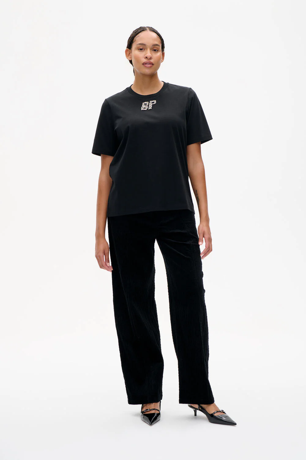 Jawo t-shirt - Black Rhinestones - Image 4