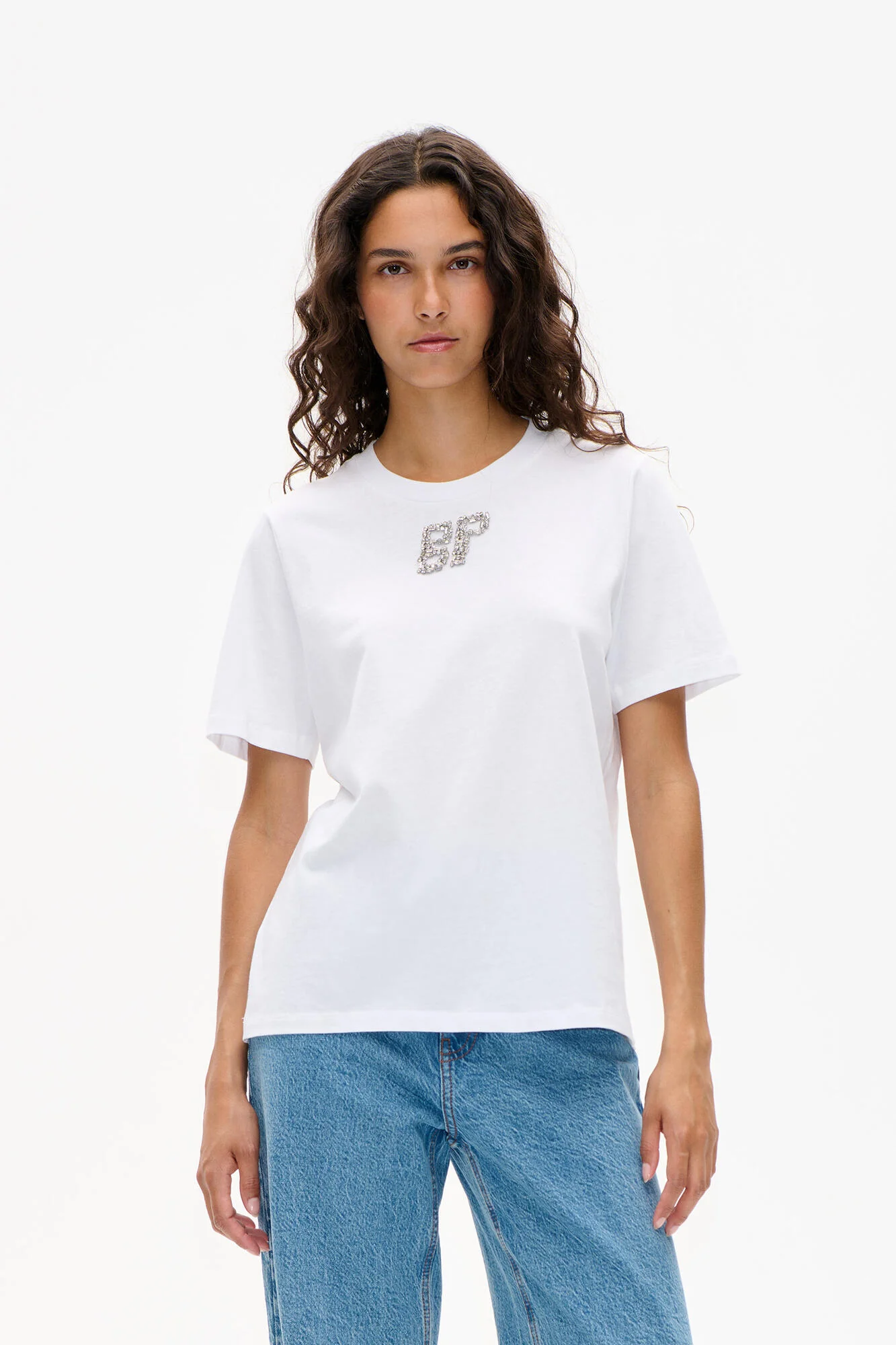 Jawo t-shirt - White Rhinestones