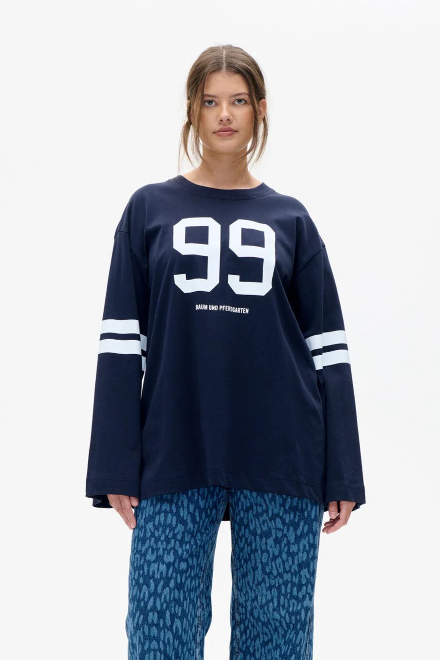 Jeevana langærmet t-shirt - Baritone Blue 99
