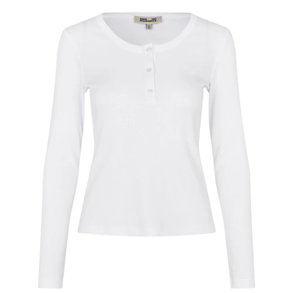 Jonia langærmet t-shirt - Bright White - Image 2