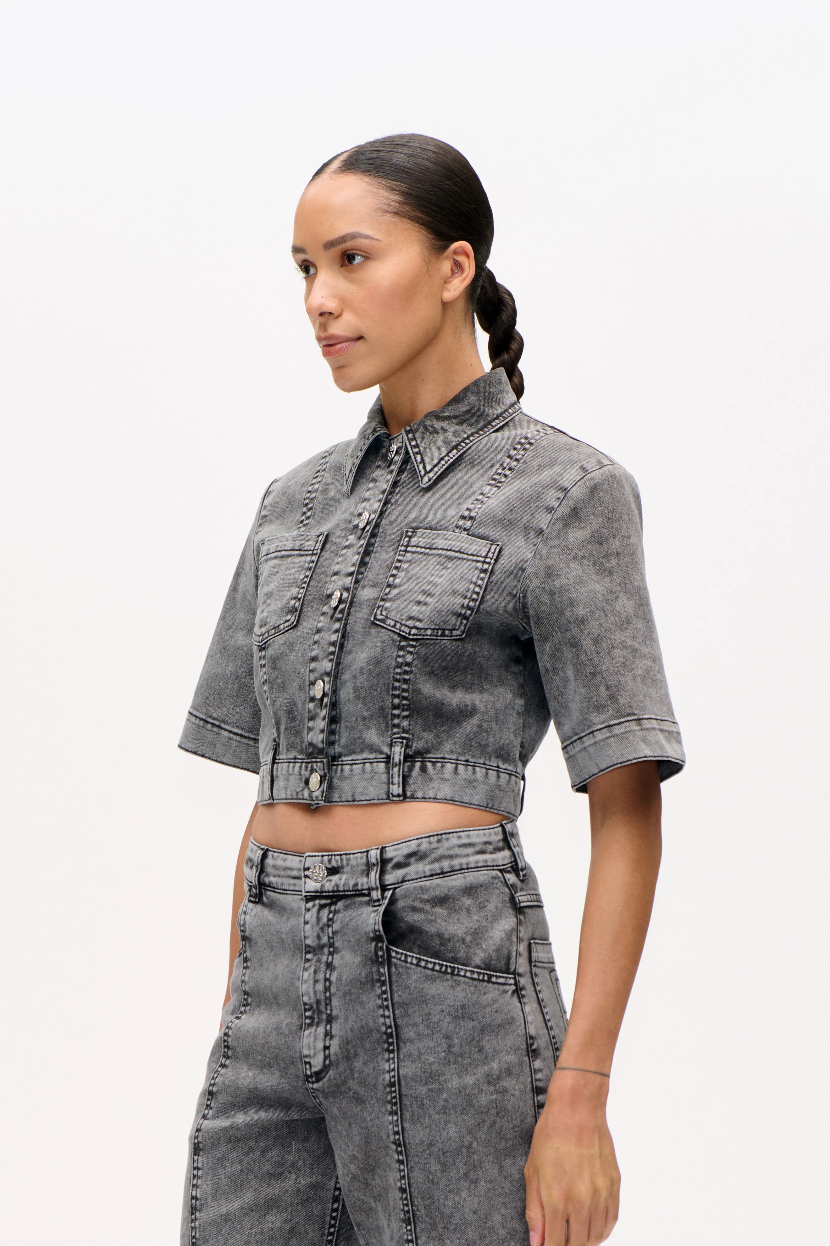 Majsa denimskjorte - Washed Black