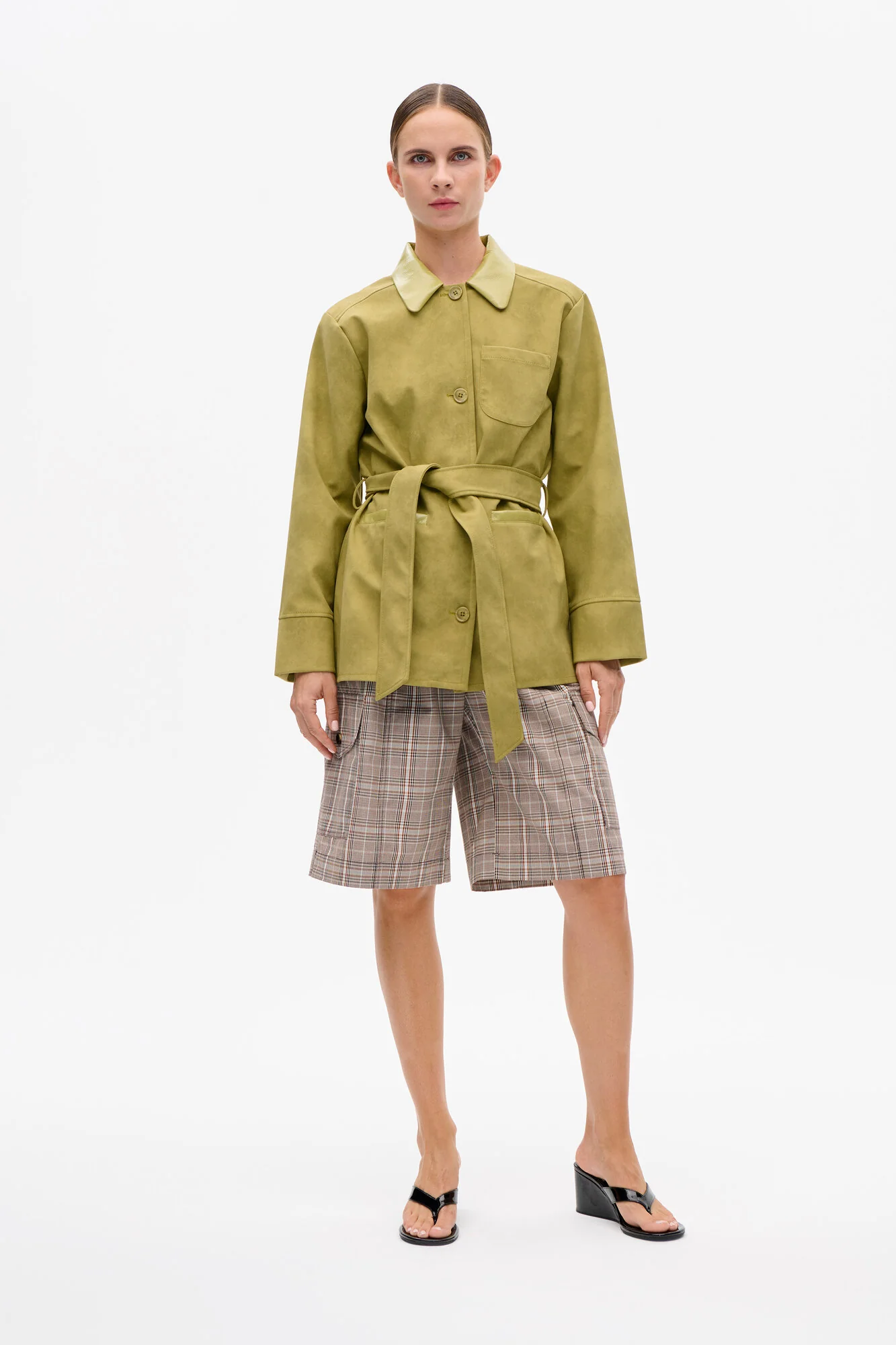 Neeto shorts - Brown Mini Check - Image 9