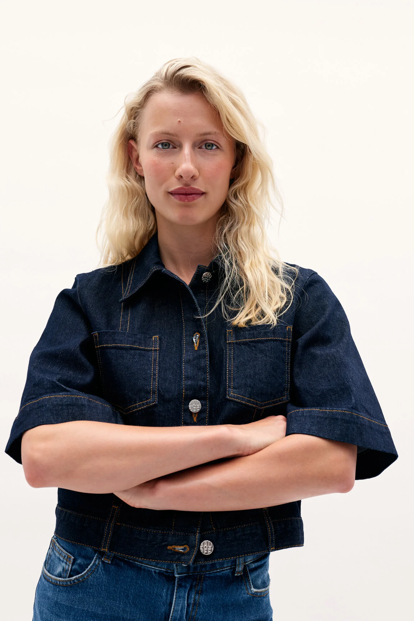 NO 05 denimskjorte - Dark Blue Rinse - Image 6