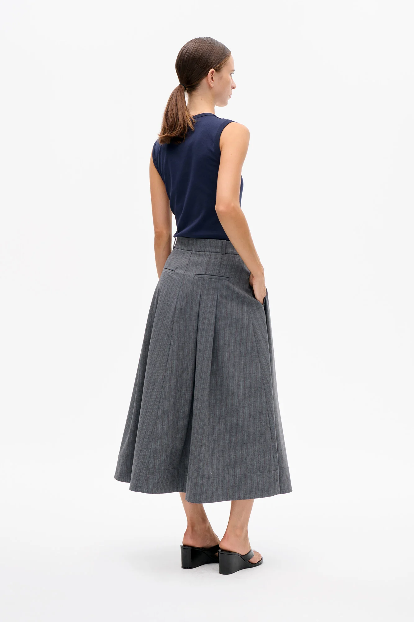 Sabrinna nederdel - Grey Stripes - Image 5