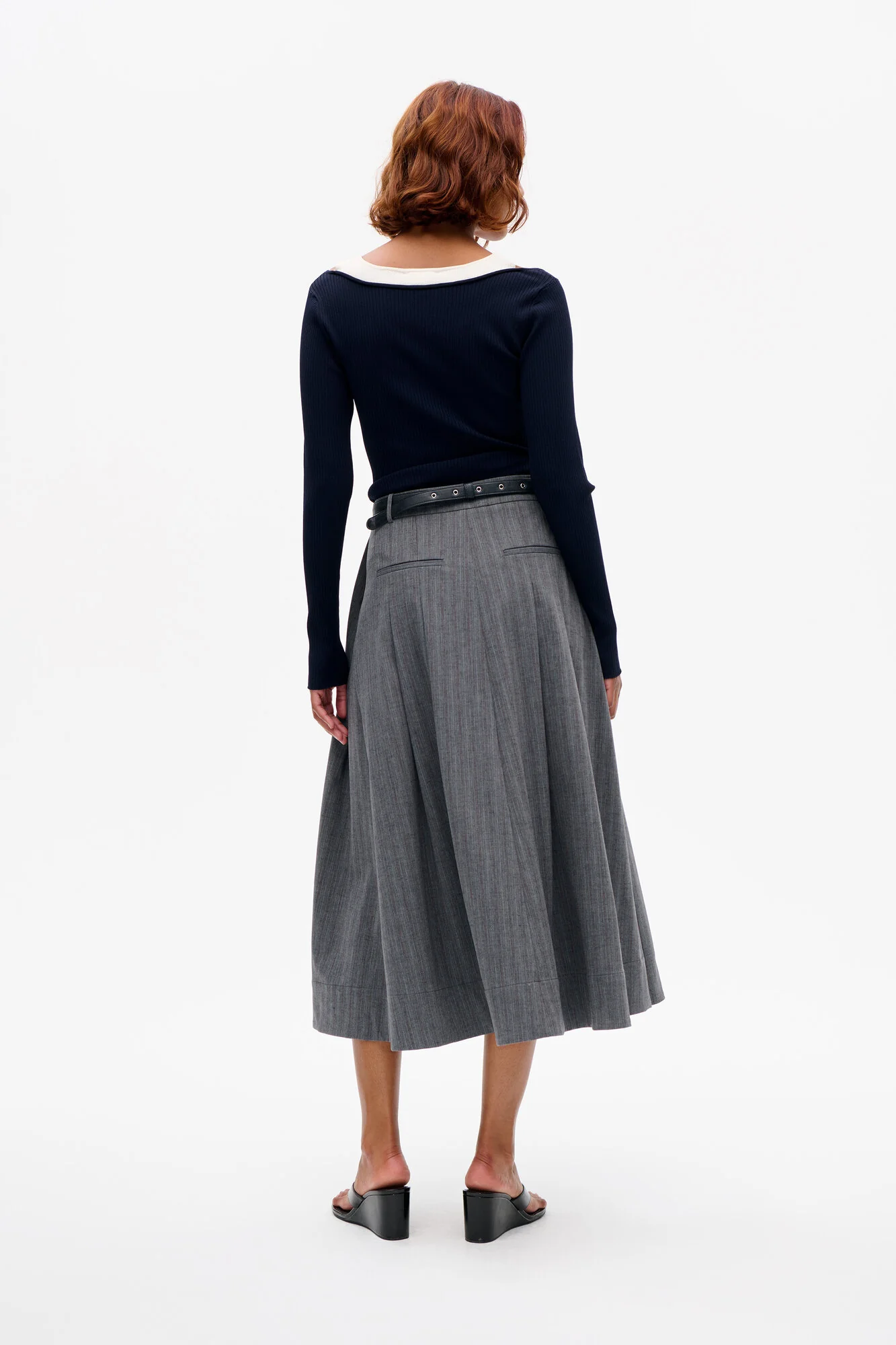 Sabrinna nederdel - Grey Stripes - Image 6