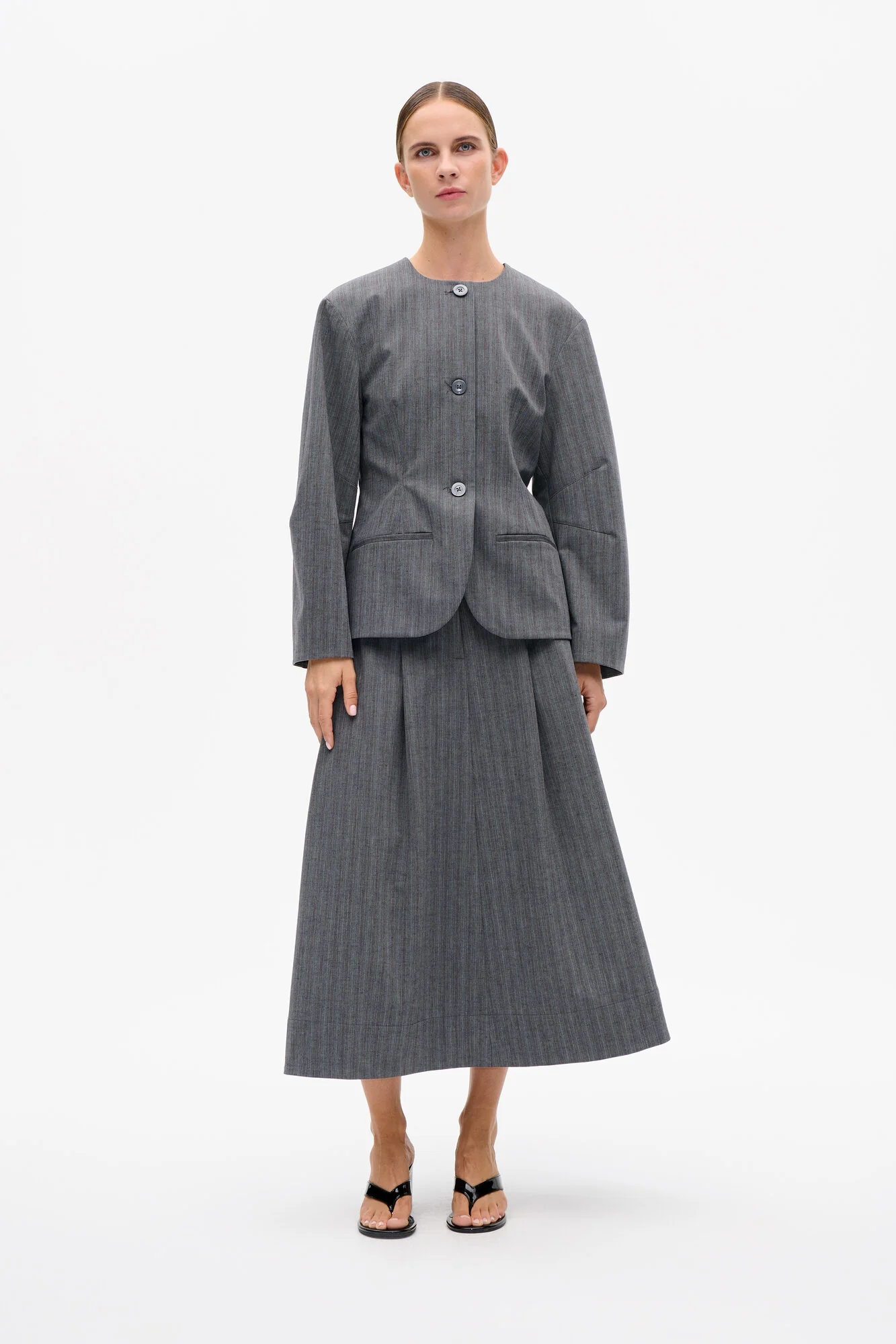 Sabrinna nederdel - Grey Stripes - Image 8