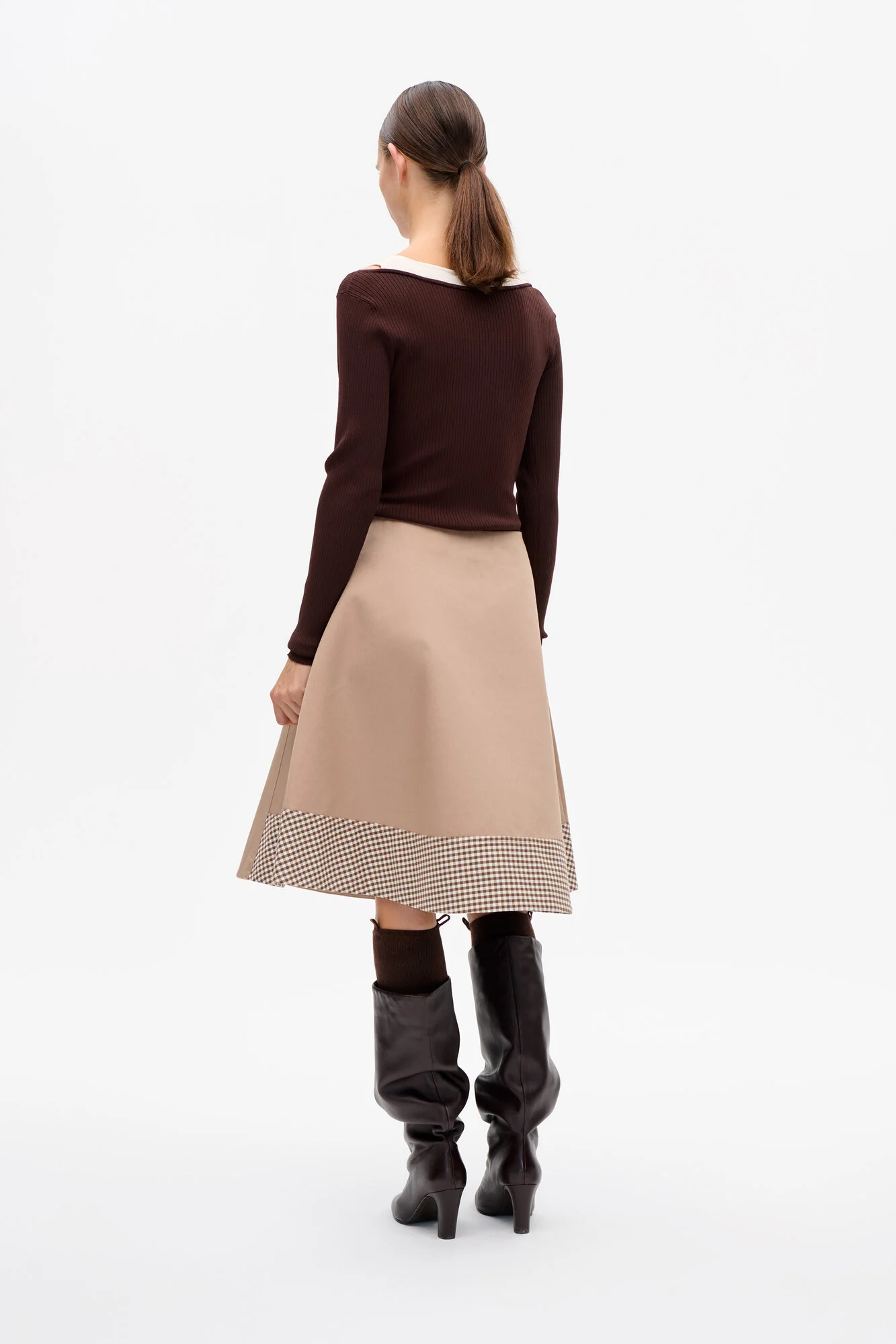 Siv nederdel - Portabella Camel Check - Image 7