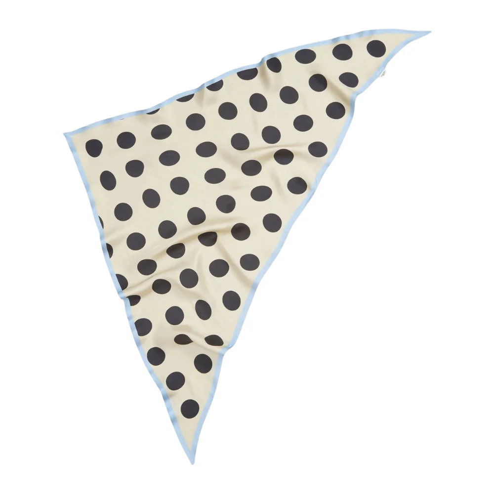 Maxi Polka Triangle Sia silketørklæde - Birch White - Image 2