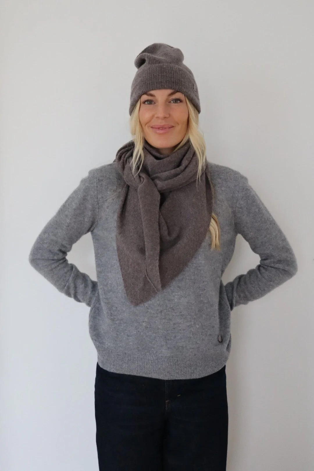 Triangle Cashmere halstørklæde - Mole - Image 2