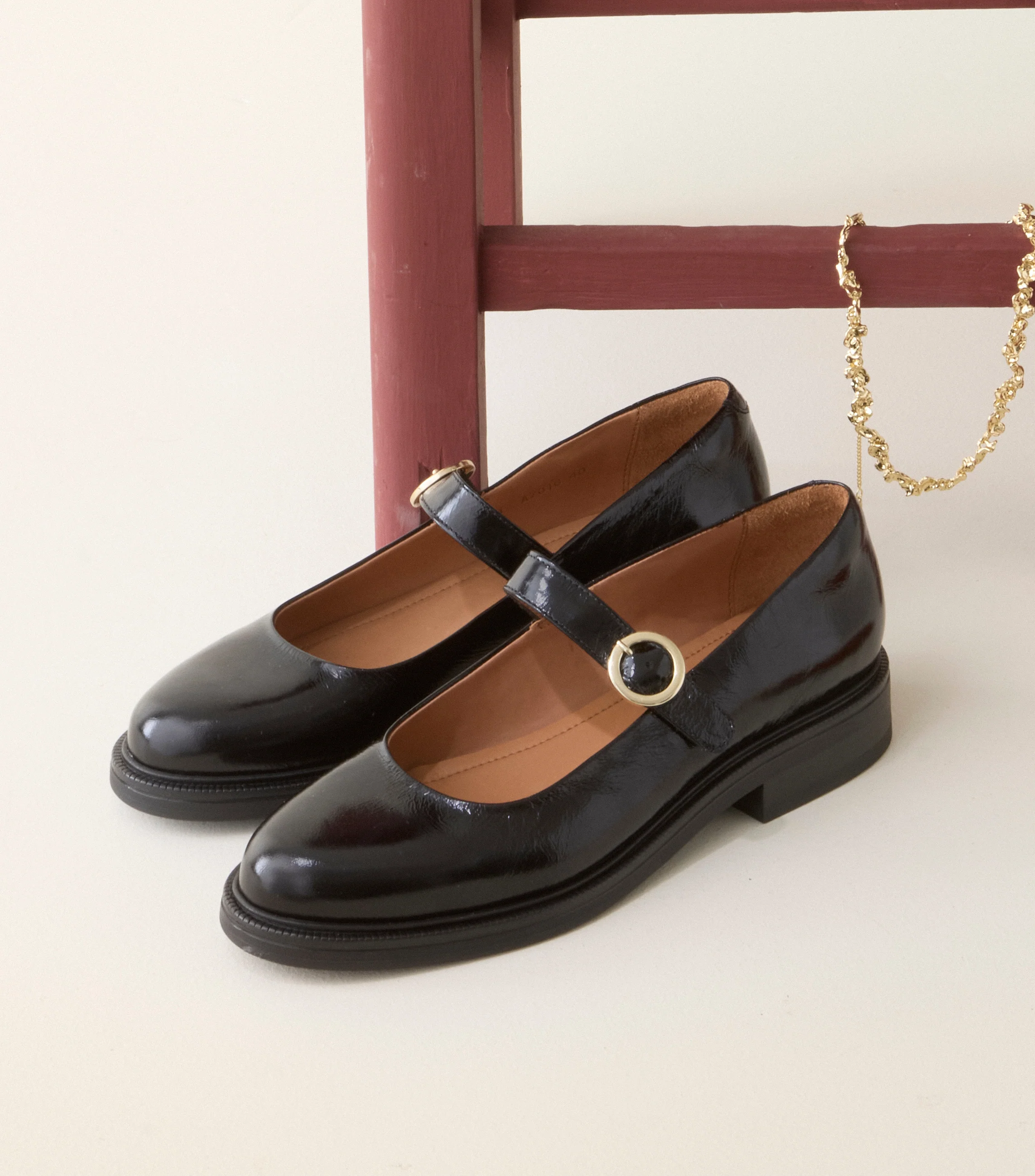 A7016 Mary Jane loafers - Black Naplack 260 - Image 3