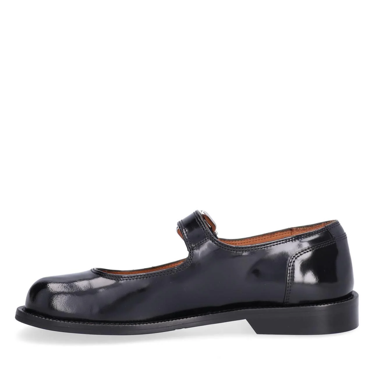 A8453 Mary Jane sko - Black polido  900 - Image 5