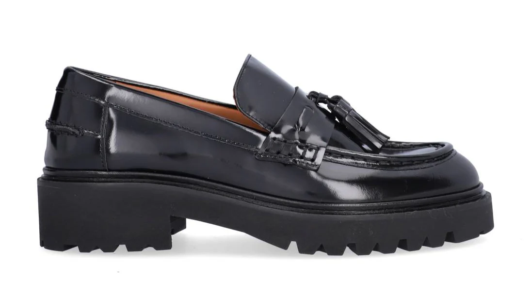 A9046 loafer med kvast - Black polido  900