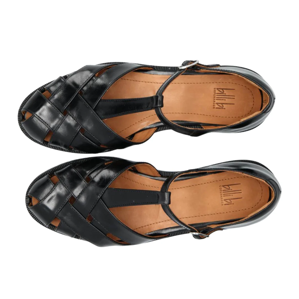 Fisherman med flet sandaler - Black Calf 80 - Image 4