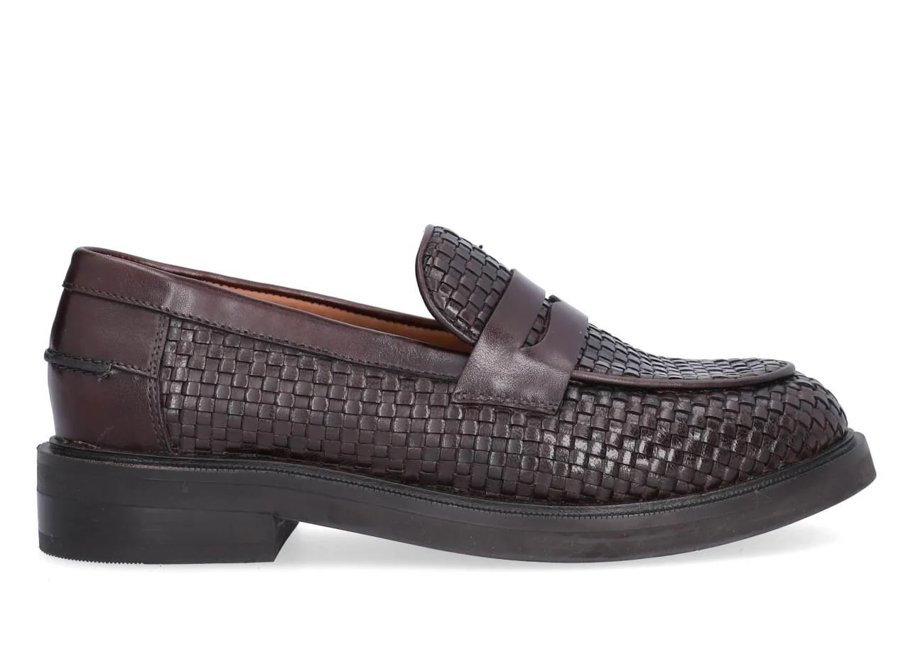 Flettet loafer - brun