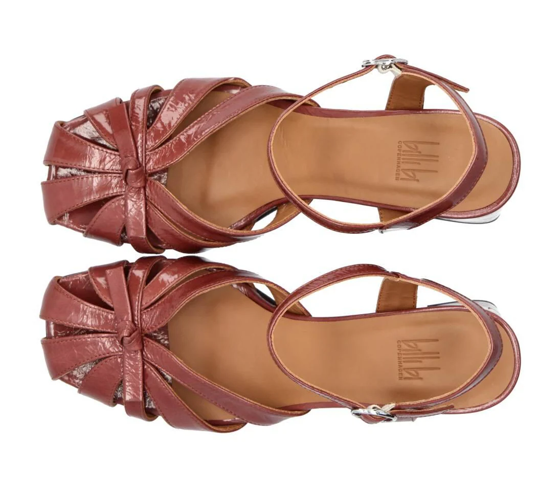 Sandaler med blokhæl - Dark rose confetto naplack 299 - Image 3