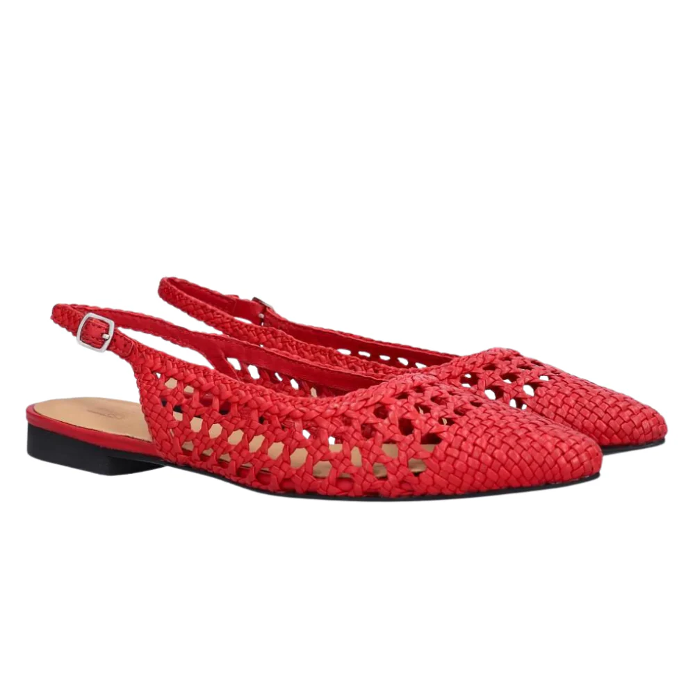 Slingback ballerinasko - Red Nappa 79 - Image 3