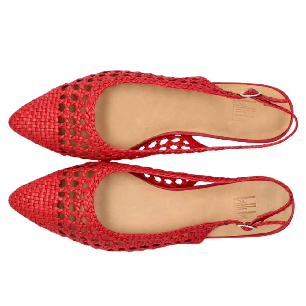 Slingback ballerinasko - Red Nappa 79 - Image 4