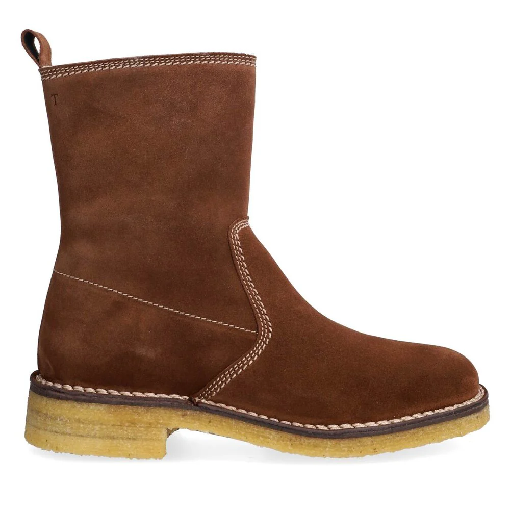 T6958 Ruskindsstøvle med foer - Brown suede