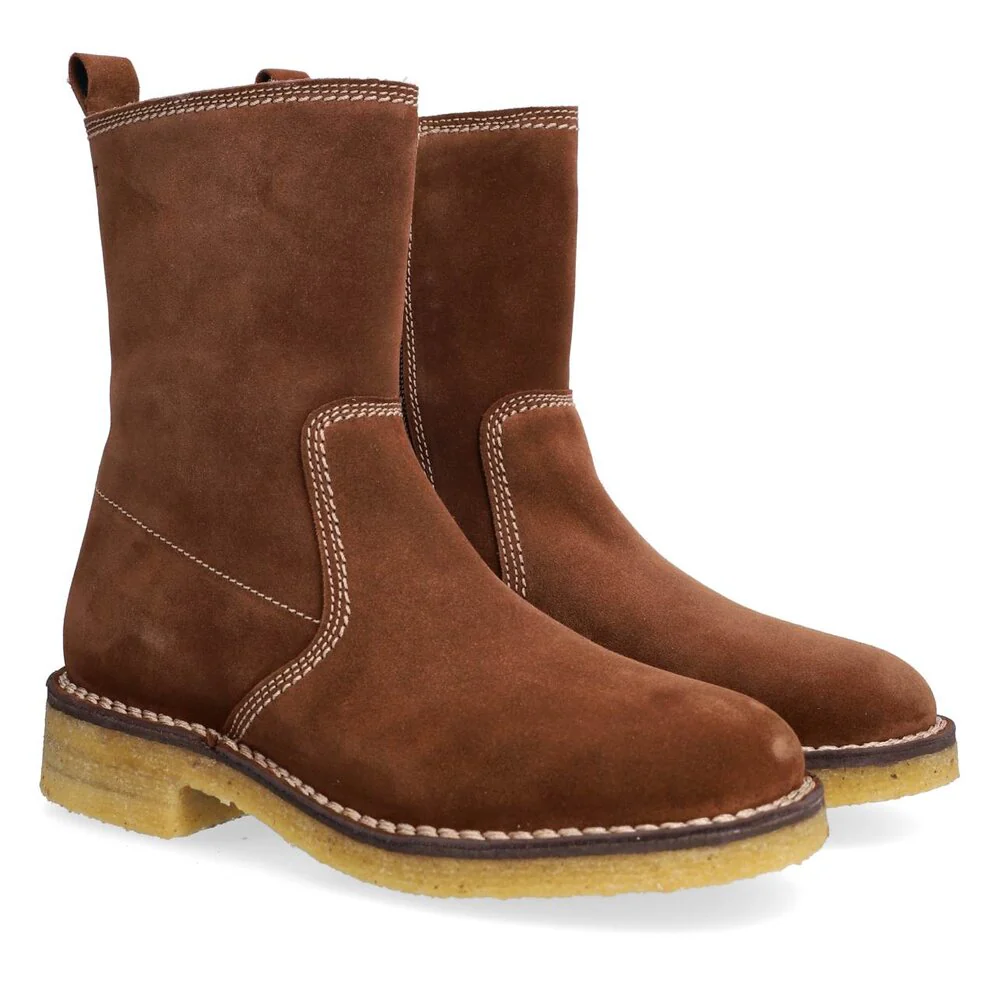 T6958 Ruskindsstøvle med foer - Brown suede - Image 4
