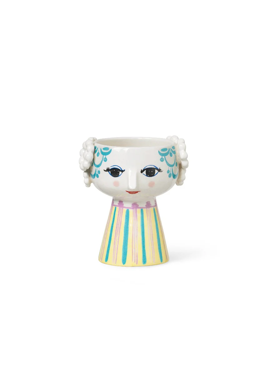 Eva lysestage, lys blå - H9,5 cm.