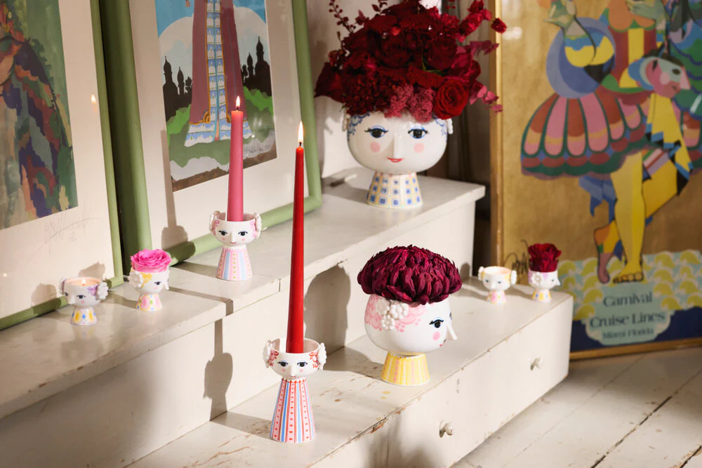 Eva Lysestage, støvet rød - H14 cm. - Image 5