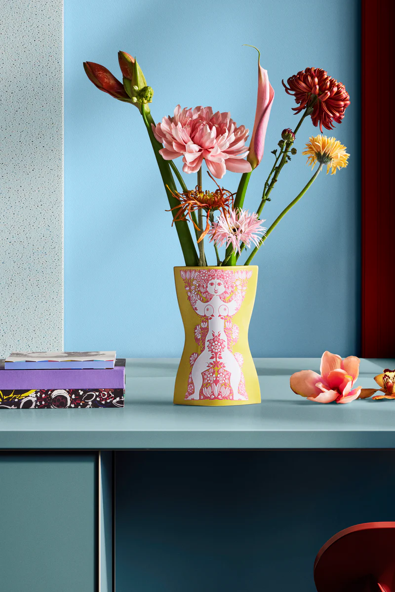 Nina vase, H22 cm - gul/pink - Image 2