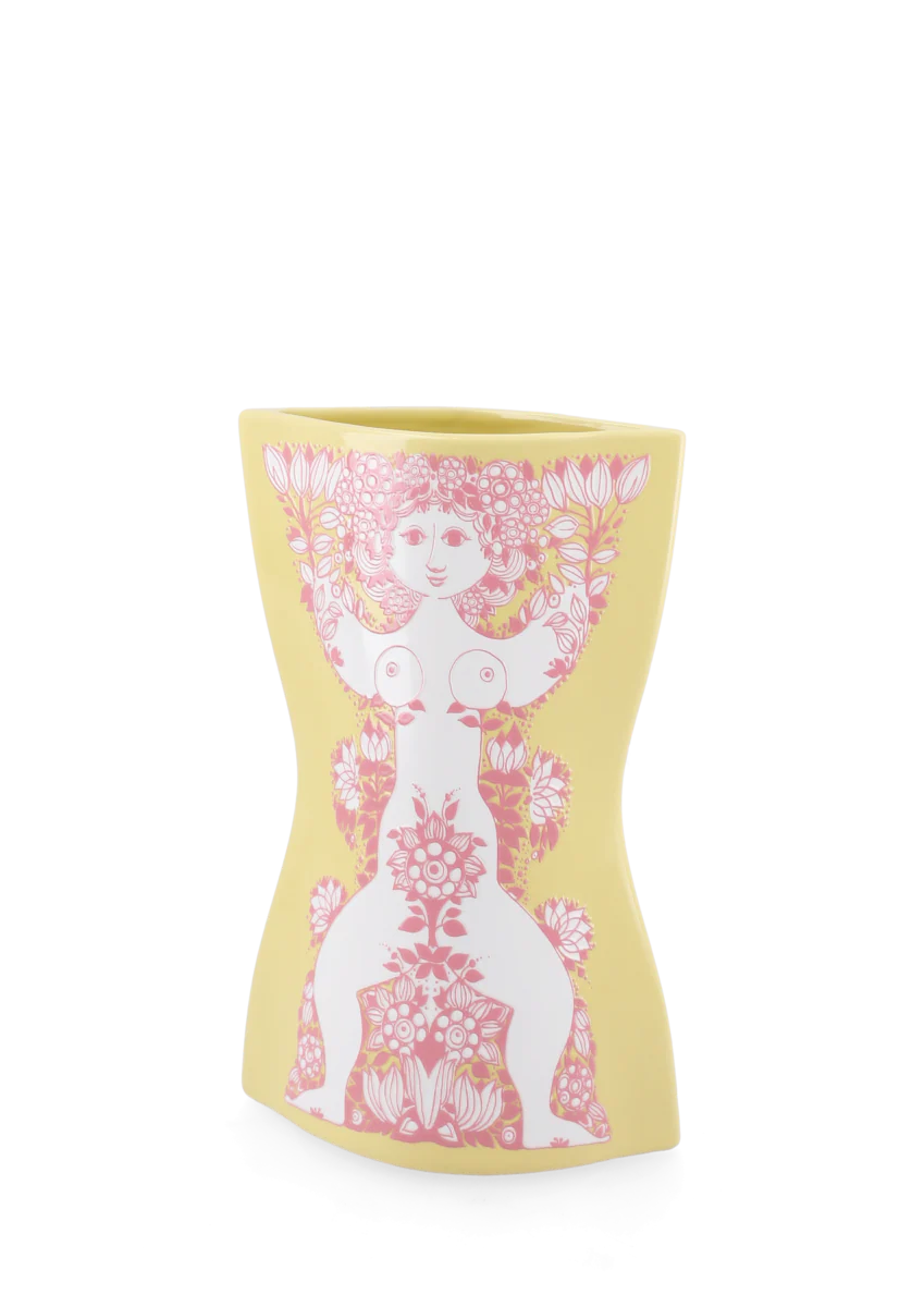 Nina vase, H22 cm - gul/pink - Image 5