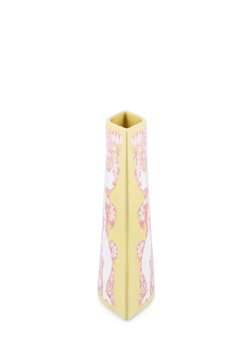 Nina vase, H22 cm - gul/pink - Image 6