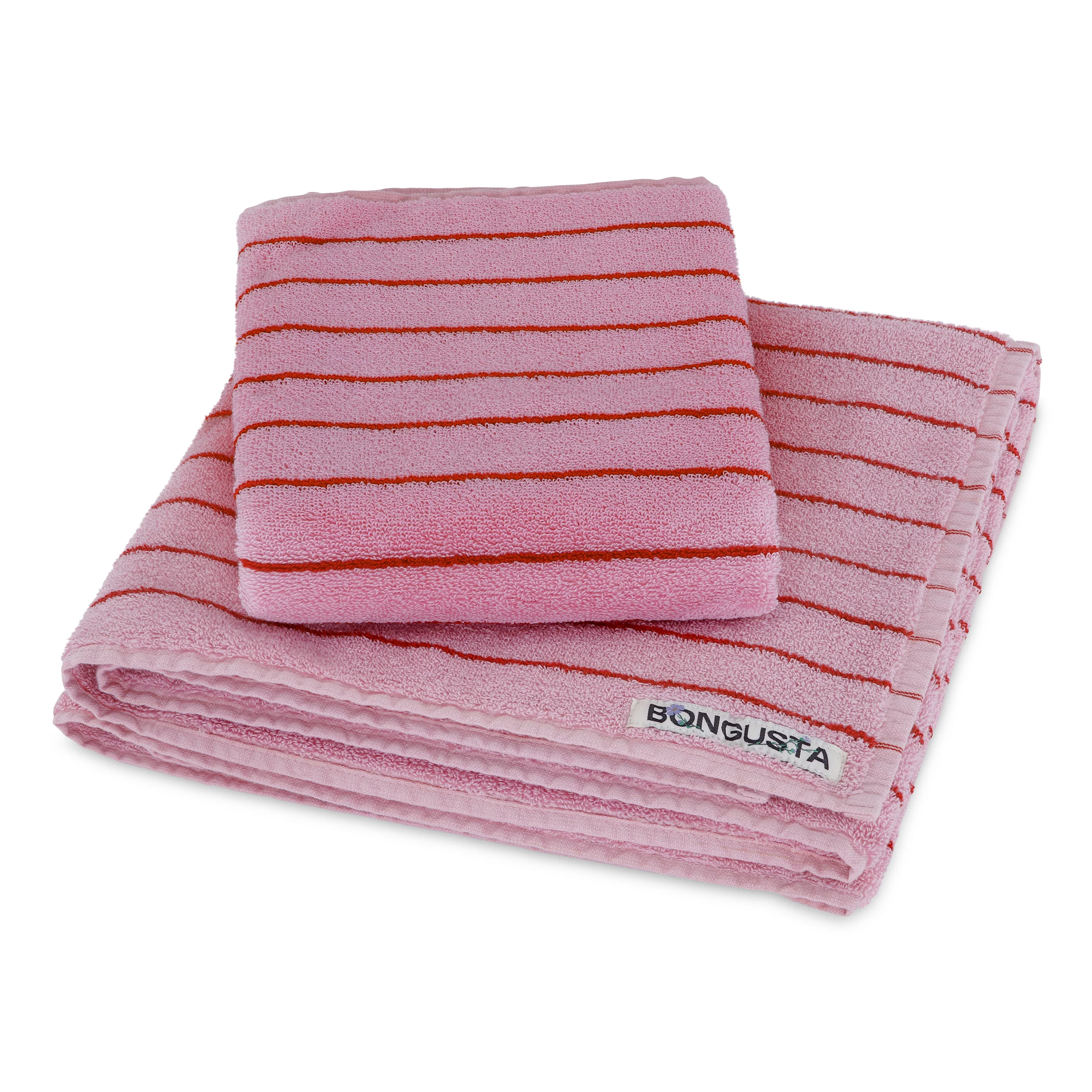 Naram håndklæde - Baby Pink & Ski Patrol Red - Image 4