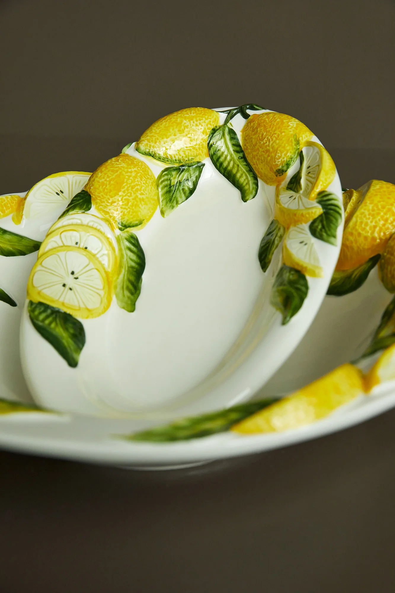 Fad m/citroner, hvid/gul - 29x18 cm. - Image 2