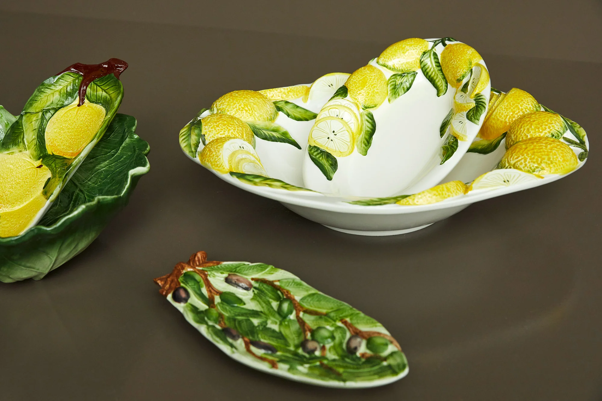 Fad m/citroner, hvid/gul - 29x18 cm. - Image 3
